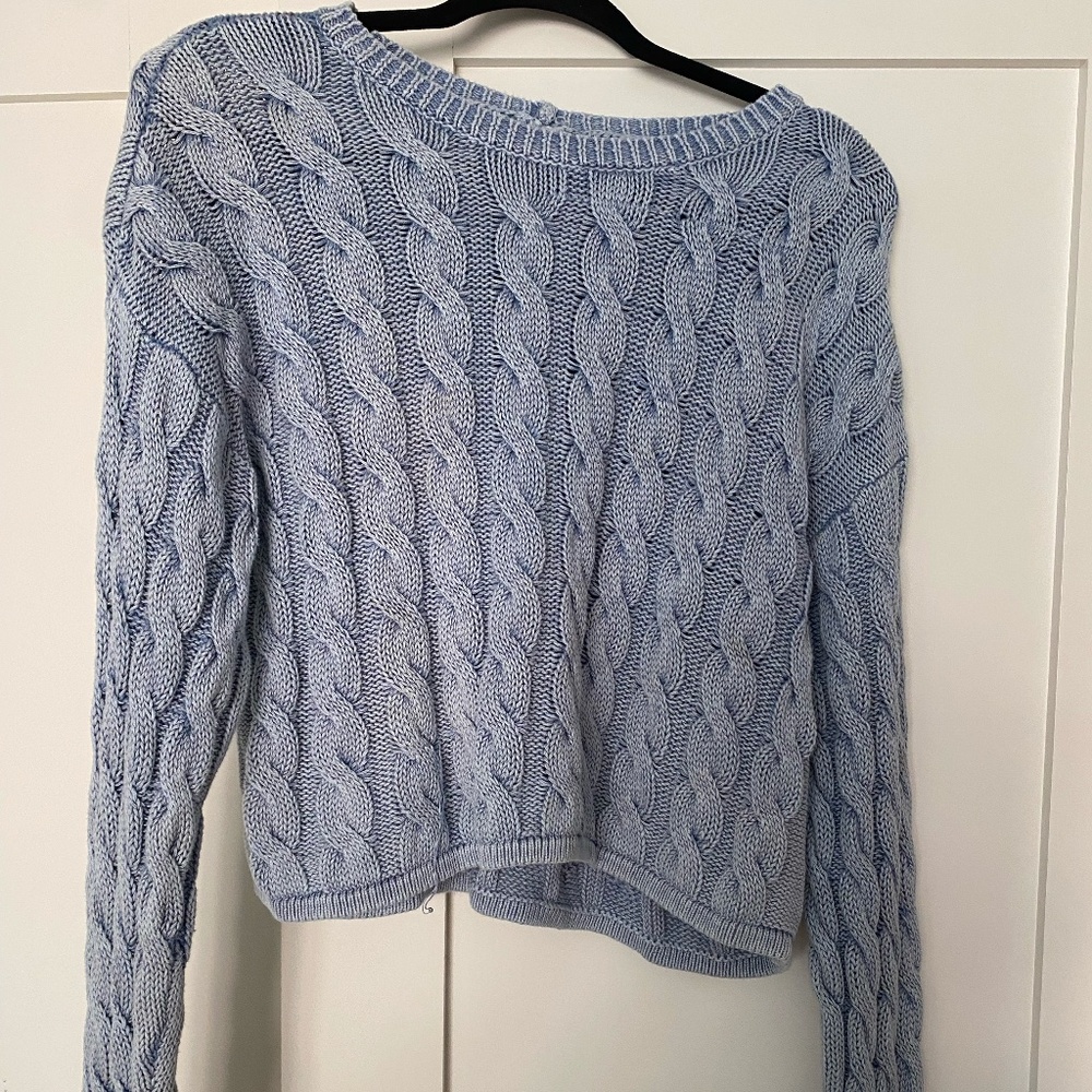American Eagle Blue Cable Knit Sweater